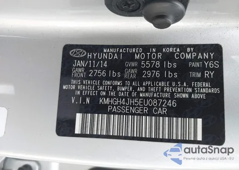 2014 Hyundai Equus Signature from USA, damaged, VIN KMHGH4JH5EU087246